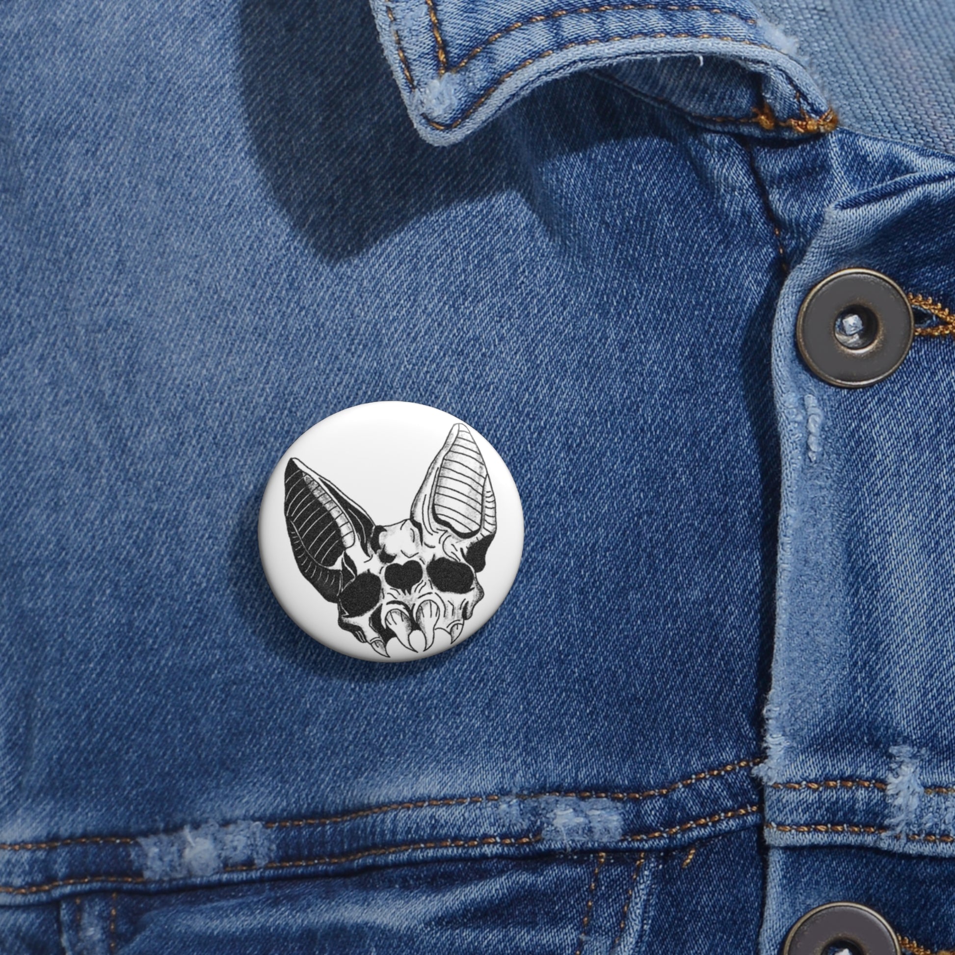 Pin Buttons - Brand Logo Bat Skull Pin